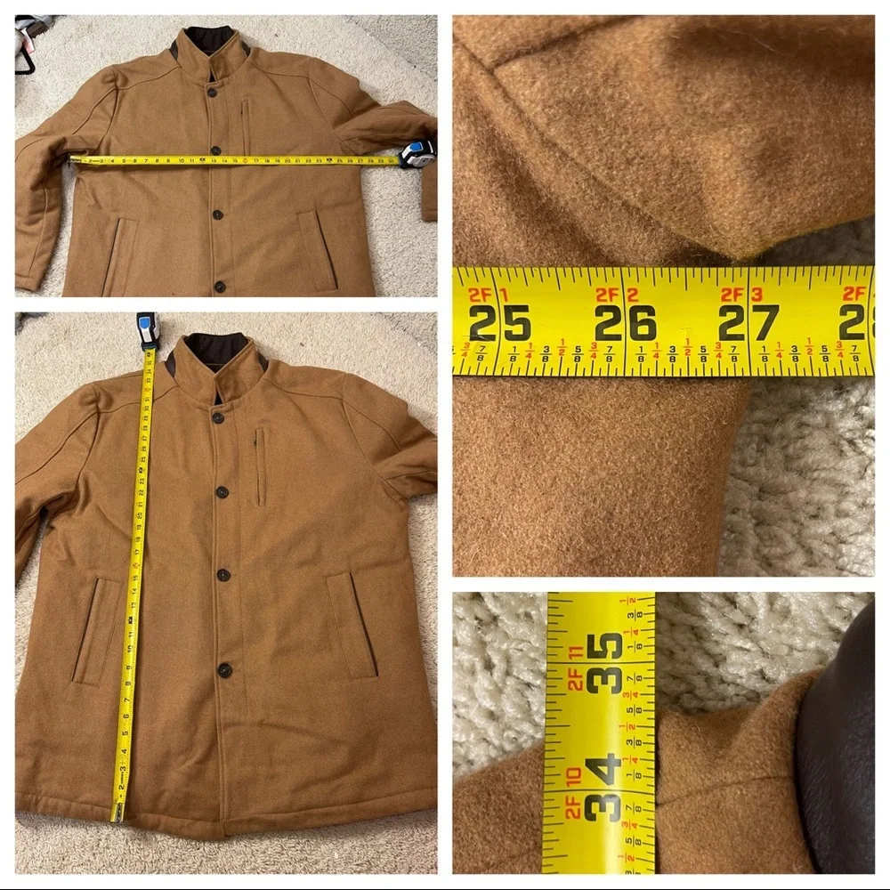 Cripple Creek Men's Camel Wool Melton Faux Leather Coat  - CR43366